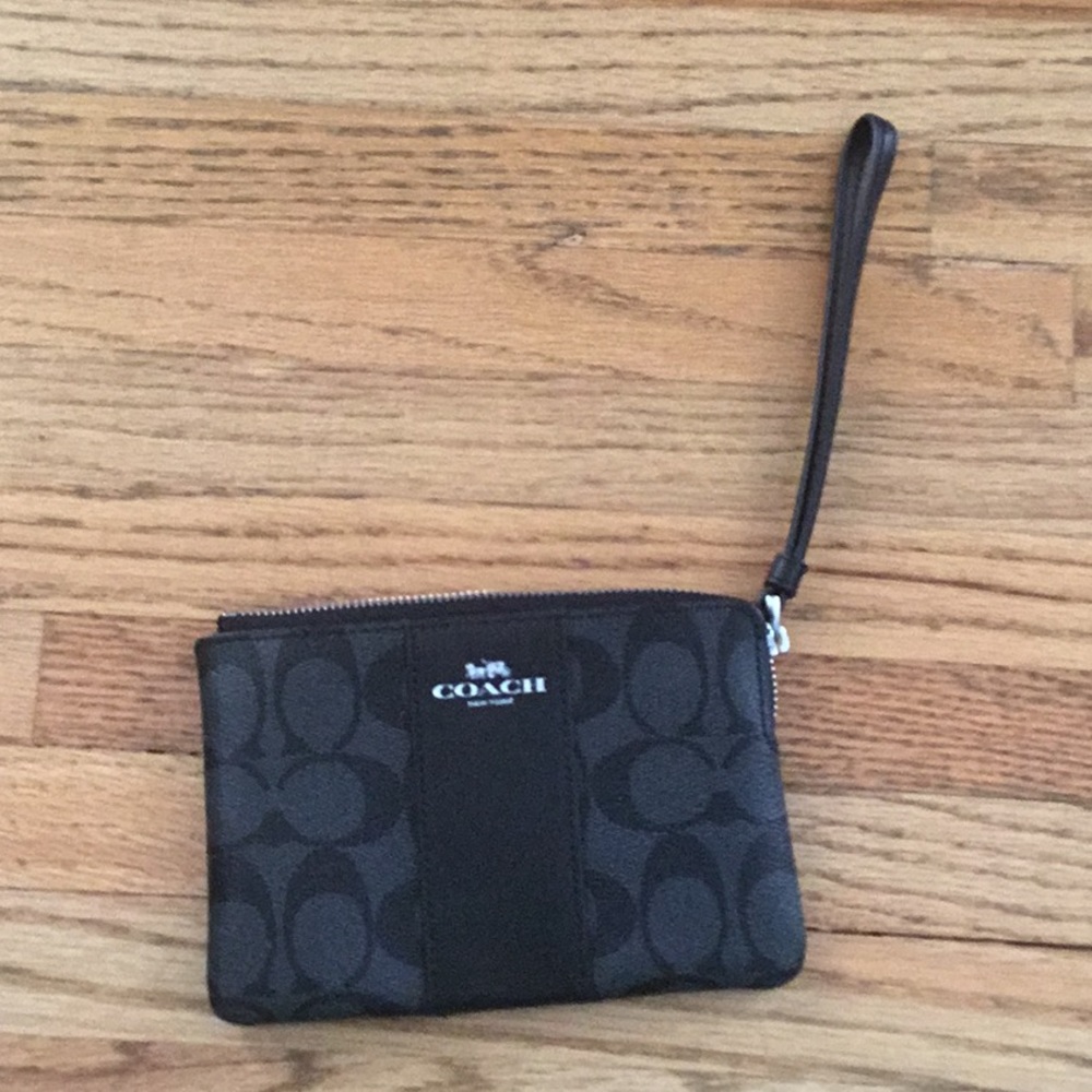 Coach black wristlet